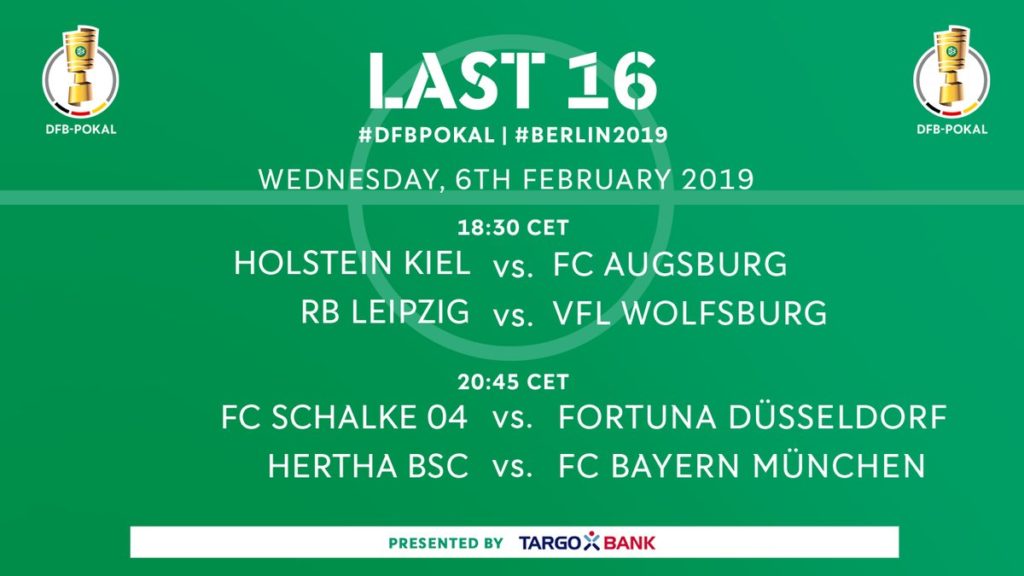 DFB Pokal Round of 16 Draw | German Cup Pre-Quarters Games 2018-19 ...