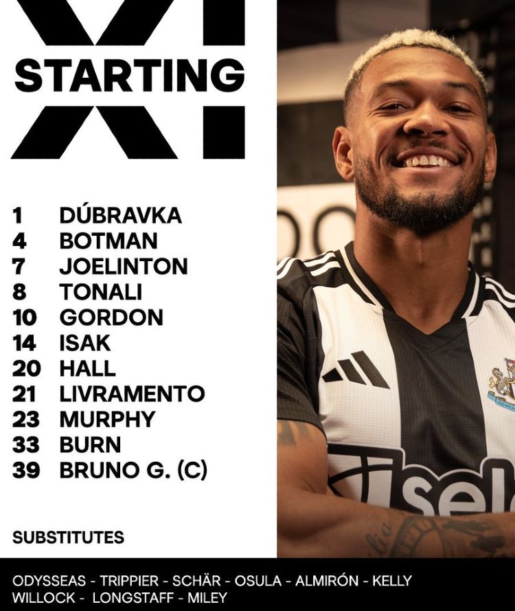 Newcastle United FC vs AFC Bournemouth Lineups 2025 January