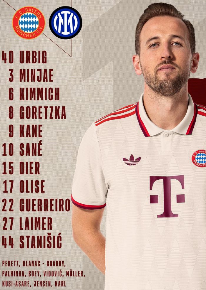 FC Bayern Munich vs Inter Milan Lineups 2025 Champions League