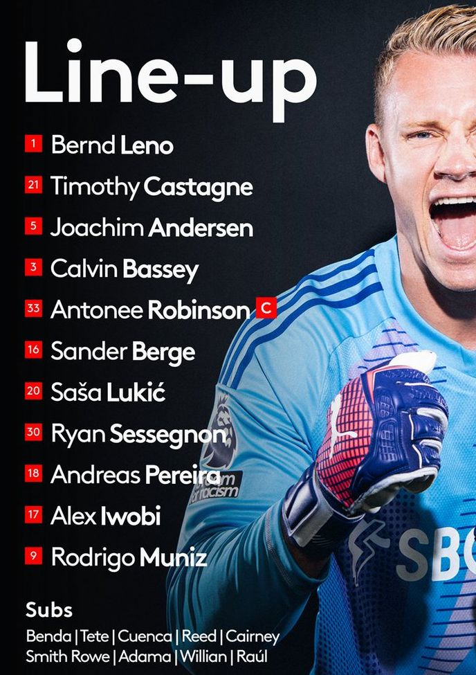 Fulham FC starting lineup vs AFC Bournemouth April 2025 (1)