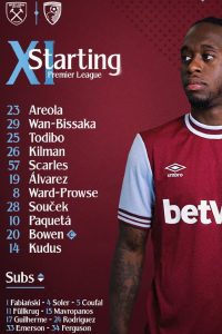 PL | Official West Ham United FC vs AFC Bournemouth Lineups Timeline