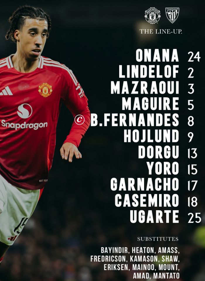Manchester United FC vs Athletic Bilbao Lineups May 2025 Europa League Second Leg