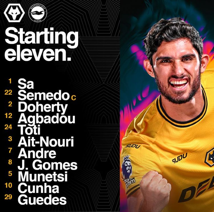 Wolverhampton Wanderers FC vs Brighton FC Lineups May 2025