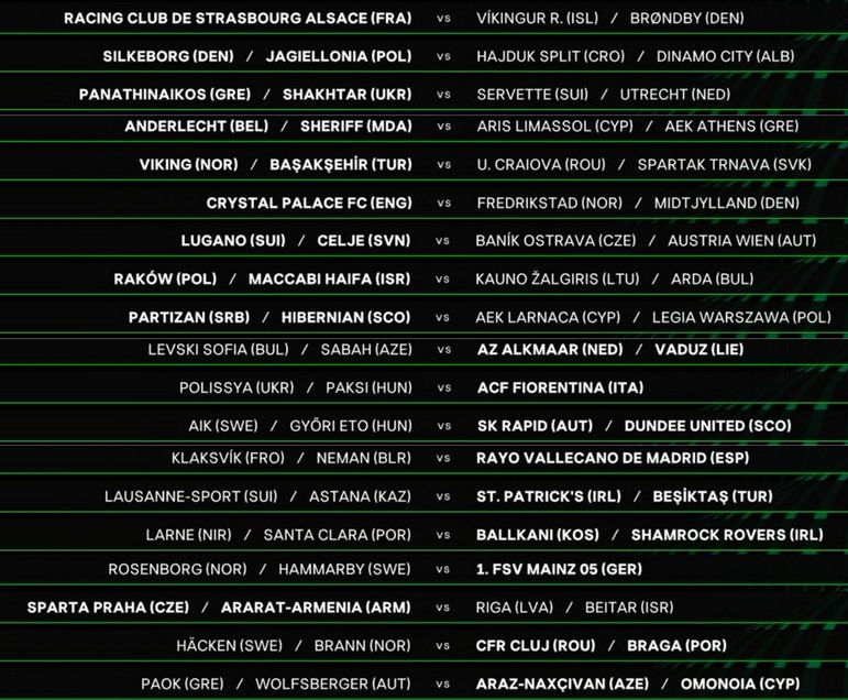 UECL Playoff Draw 2025