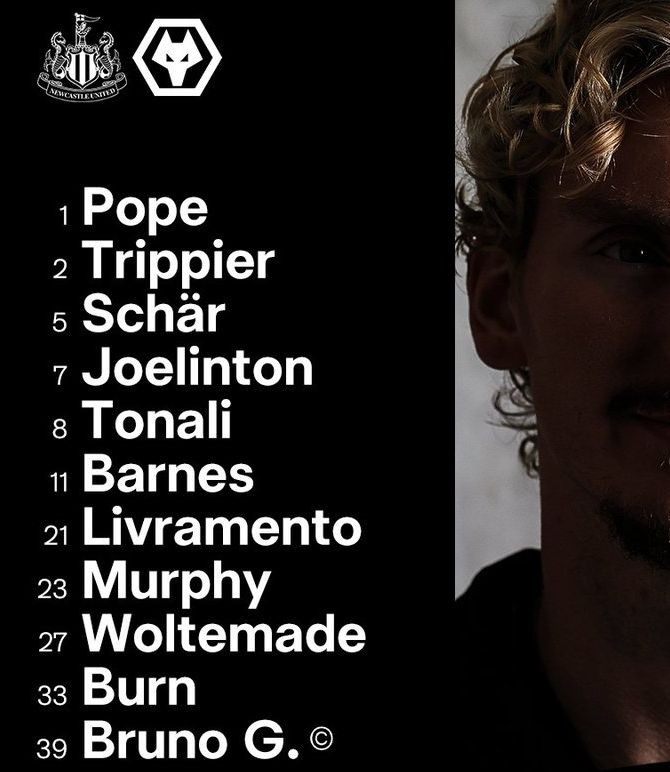 Newcastle United vs Wolves September 2025 Lineups
