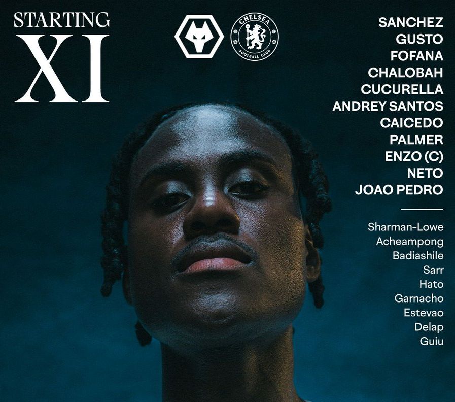 Chelsea FC starting lineup vs Wolves FC February 2026