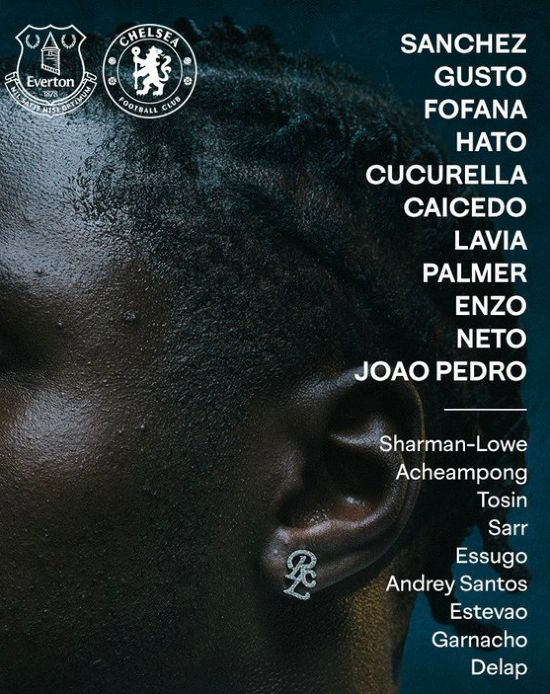 chelsea fc starting lineup vs everton fc 2026
