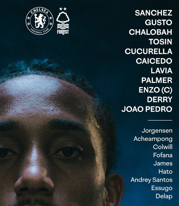 Chelsea FC vs Nottingham Forest FC Lineups 2026