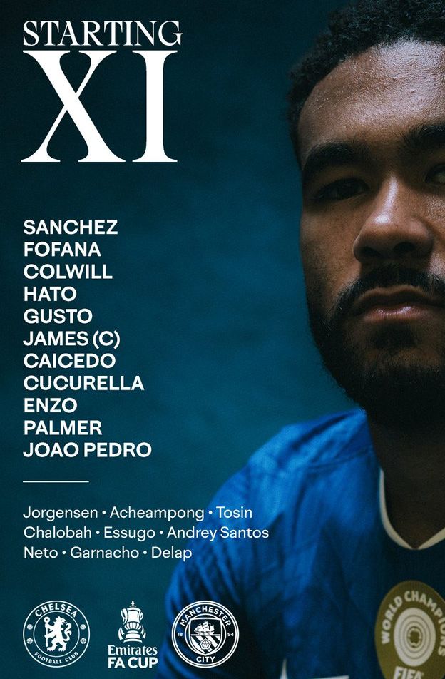 chelsea fc vs man city lineups fa cup final 2026